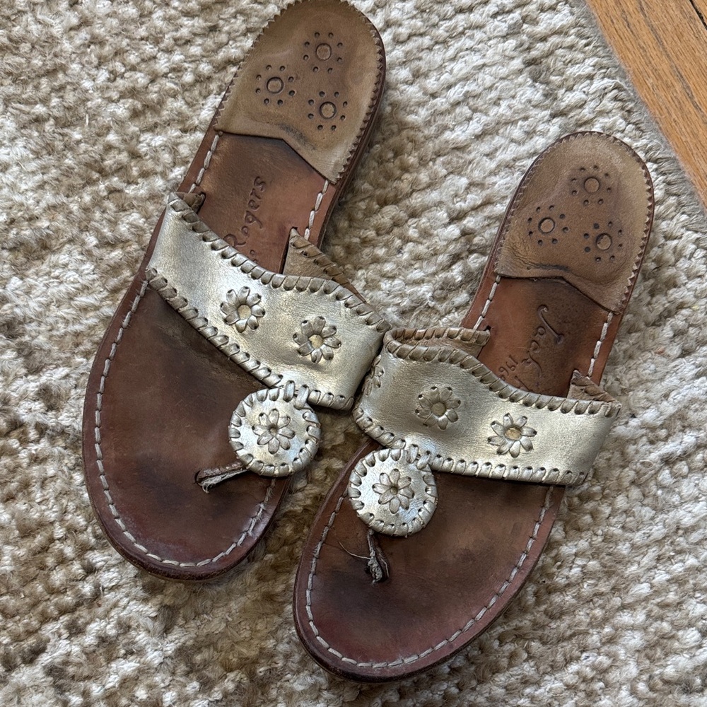 Jack Rogers platinum sandals